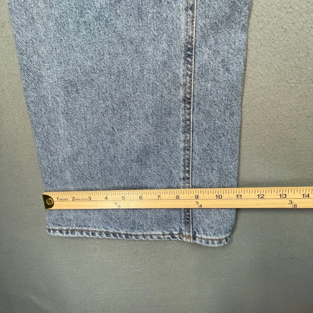 PacSun Blue Two Tone Baggy High Rise Wide Leg Button Fly Jeans Womens 28